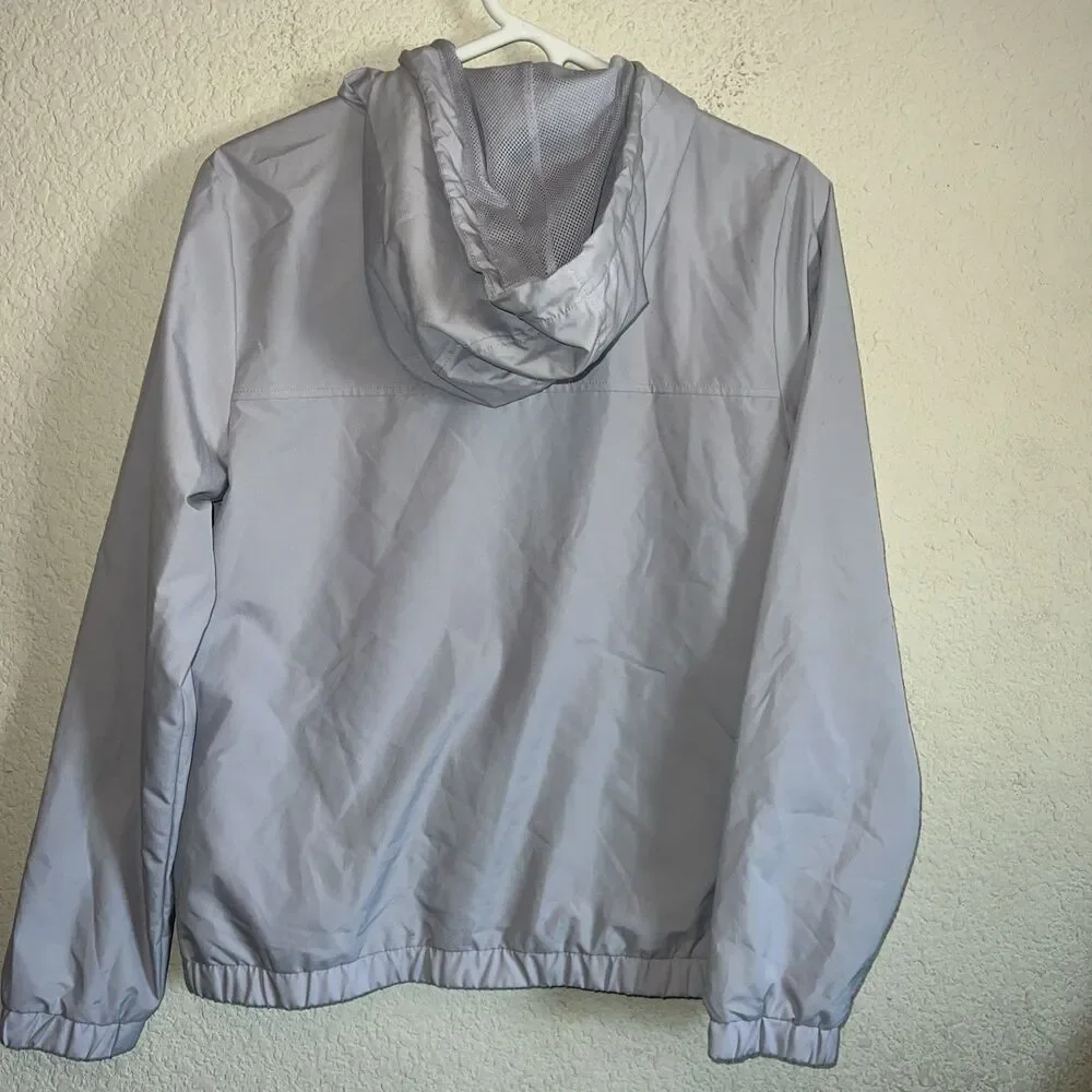 Vans Windbreaker Jacket Women Hooded Mesh Lined Full Zip Purple Logo S Skater